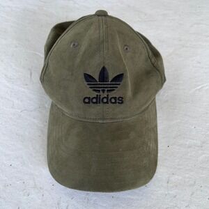 Adidas Suede Baseball Cap Green Embroidered Logo Adjustable Strap Unisex‎ OSFY